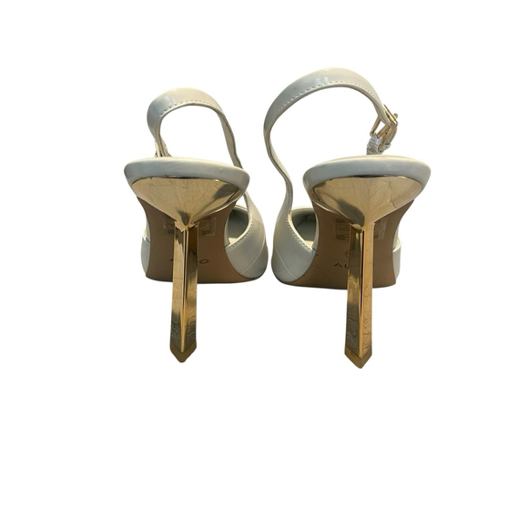 Aldo White High Heels Buckle Strap Size 10 - Picture 8 of 8
